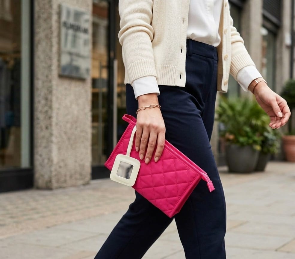 pink women hand bag