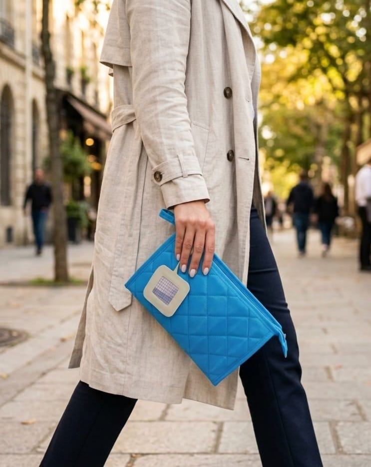 sky blue women hand bag