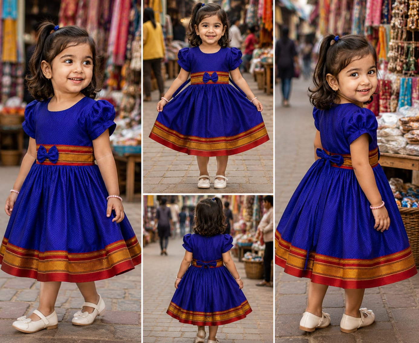 Blue girls frock image 4