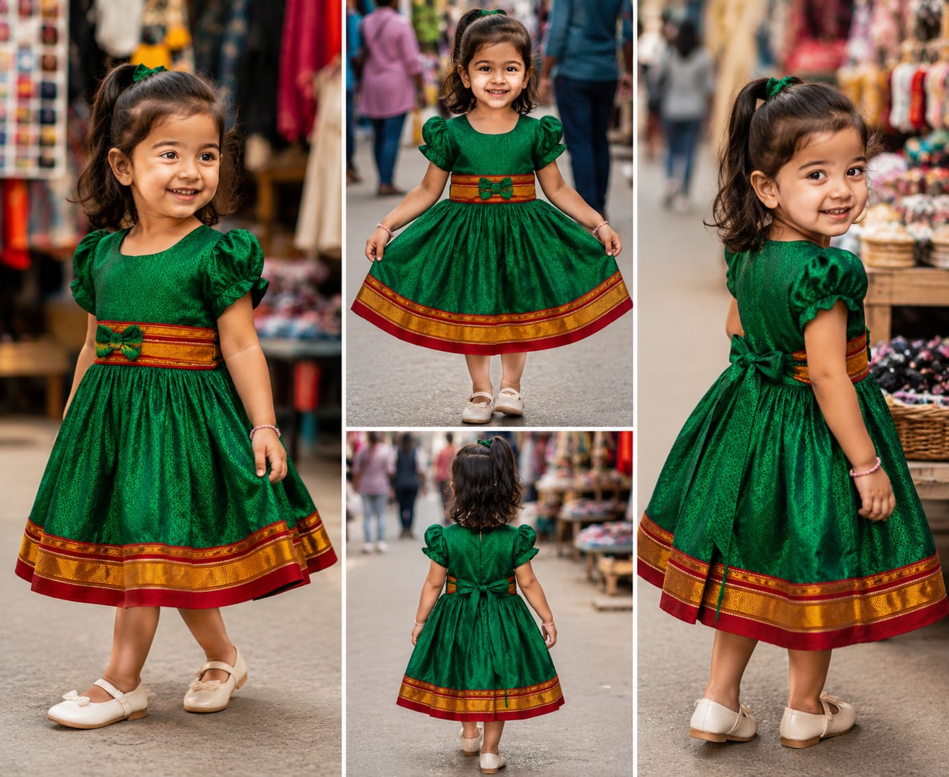 green girl frock image 4